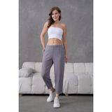 Muzotex Ithal Krep Kumaş Şalvar Model Cepli Balon Pantolon - Gri - 44