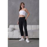 Muzotex Ithal Krep Kumaş Şalvar Model Cepli Balon Pantolon - Siyah - 36