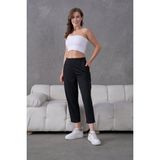 Muzotex Ithal Krep Kumaş Şalvar Model Cepli Balon Pantolon - Siyah - 48