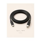 MVLH 1.5 Metre Type-C to USB-B Yazıcı Kablosu USB C Printer Kablo Tak Çalıştır MIDI Klavye DAC Tarayıcı Laptop Bilgisayar Uyumlu Siyah Bağlantı Kablosu
