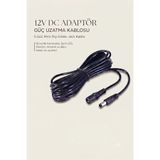 MVLH 10 Metre 12V DC Adaptör Güç Uzatma Kablosu 5.5x2.1 mm Dişi Erkek Jack Cctv Kamera Şerit LED Modem Ara Kablosu