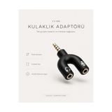 MVLH 3.5mm Kulaklık Mikrofon Ayırıcı Kablo - Y Tipi Aux Splitter Jak Çoklayıcı Yüksek