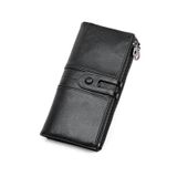 MVUYO FMURY kadın debriyaj cüzdan hakiki deri erkek kadın uzun cüzdan fermuarlı çanta bozuk para cüzdanı para telefonu çantası RFID cüzdan, D, 20.8x10cm, Tek Stil