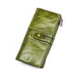 MVUYO FMURY kadın debriyaj cüzdan hakiki deri erkek kadın uzun cüzdan fermuarlı çanta bozuk para cüzdanı para telefonu çantası RFID cüzdan, Gri, 20.8x10cm, Tek Stil