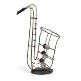 MVUYO Metal Sax Şarap Rafı Şarap Şişesi Tutacağı Güzel ve Pratik Şarap Rafı Mutfak Bar için Süs El Sanatları