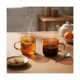 MWX Teknoloji 2'li Borosilikat Cam Kupa Seti - 380 ml Dayanıklı Renkli Kahve ve Çay Bardağı - Kurşunsuz Ekolojik (2 Adet) (Bal Rengi) ve Füme Renk Seçenekleri ((Bal Rengi) - 2 Adet) - Option-1 - 0 - Siyah