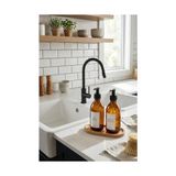 MWX Teknoloji 2’li Cam Sabunluk Seti – Bambu Altlıklı Şık Standlı Sıvı Sabunluk | Mutfak ve Banyo Için Modern Cam Dispenser - 0,25 gr