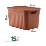 MWX Teknoloji 3 Adet Modern Kapaklı Saklama Kutusu Seti -15 Litre – Turuncu -Taşınabilir Kulplu, Dolap Içi Düzenleyici, Çok Amaçlı Organizer Kutu, Oyuncak & Kıyafet Kutusu - Option-1