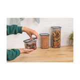 MWX Teknoloji 3'lü Set Sızdırmaz Kapaklı Kare Erzak Saklama Kabı 650ML - 1300ML - 1900ML - 0 Siyah - Option-1