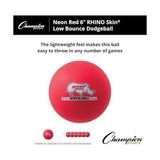 MWX Teknoloji (6.3" - Neon Red) - Sports 15CM Rhino Skin & Foam Core Low Bounce Dodgeball Ball - Neon Red - Ahşap