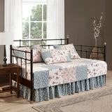 MWX Teknoloji Abbi 5 Parça Bahçe Çiçekli YIKANMIŞ%100 Pamuk Ters Çevrilebilir Yama Işi Yorgan Seti (Daybed Boyutu) - 001-Renkli - 100 x 100 cm