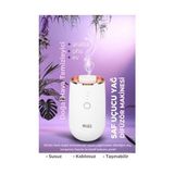 MWX Teknoloji Aromaterapi Uçucu Yağ Difüzörü – Kablosuz & Susuz | Otomatik, Taşınabilir, Şarjlı | 9 Renkli LED Işık | Araba ve Ofis Için Ideal | Beyaz - 1BW-Beyaz