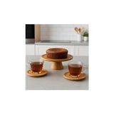MWX Teknoloji Bambu Çay Tabağı Altlığı, Yuvarlak, Kahverengi, Elde Yıkama, Bulaşık Makinesi Kullanımına Uygun Değil, 10 x 10 Cm, 6 Parça - Kestane Akaju - Option-1