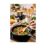 MWX Teknoloji Bambu Mutfak Seti, Kaşık, Çatal, Spatula, Doğal Ahşap, Çizmez, Tava Dostu, 3 Parça,bambu Mutfak Gereçleri Seti, Kaşık, Servis Çatalı, Düz Spatula, Isıya Dayanıklı, Doğal Malzeme, 3'lü Set - Option-1