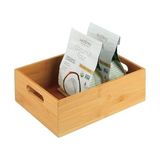 MWX Teknoloji Bambu Organizer Kutusu 2'li Set, Doğal Bambu Saklama Kutuları, Tutma Kulplu, Çok Amaçlı Düzenleyici, 31X21.5X10.5 cm ve 28X16.5X10.5 cm - Option-1