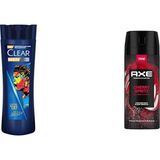 MWX Teknoloji Clear Men Kepeğe Karşı Etkili Şampuan Legend By Cr7 Cristiano Ronaldo 350 ml + Axe Premium Erkek Sprey Deodorant Cherry Spritz 15 0 ml - Option-1
