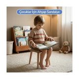 MWX Teknoloji Çocuk Aktivite Masası Çalışma Masası, Ahşap Oyun Boyama Etkinlik Alanı, Çocuk Odası Için (Sadece Sandalye) - 374-Yeşil
