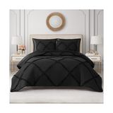 MWX Teknoloji Couture Yorgan Seti - Fırfır 3 Parça Makinede Yıkanabilir Ters Çevrilebilir Yatak Yorgan Seti, Siyah - 001-Renkli - 100 x 100 cm