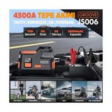 MWX Teknoloji Groove JS006 29200MAH 4500A Akü Takviye Cihazı Jump Starter + Lastik Şişirme Kompresörü 150PSI Taşınabilir Powerbank LED Lamba LCD Ekran 12V Benzinli ve Dizel Araçlar Için