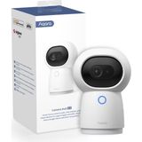 MWX Teknoloji Hub G3 Kamera, Aı Destekli Güvenlik Kamerası, Yüz ve Hareket Tanıma, Ev Kamerası, 360° Görüş Açısı, 2k Yüksek Çözünürlük, Homekit Alexa Asistan Ifttt Uyumlu, Beyaz - Ahşap