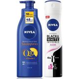 MWX Teknoloji Kadın Sprey Deodorant & Clear 150ML, Q10 Sıkılaştırıcı ve Nemlendirici Vücut Sütü 400ML - Option-1