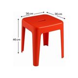 MWX Teknoloji Kırmızı, Plastik Model Sağlam Tabure 36X36X46CM - Ahşap - Option-1