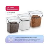 MWX Teknoloji Life Q-Box 6 Litre Çok Amaçlı Şeffaf Saklama Kutusu – Kilitli Kapaklı, Saplı Deterjan ve Erzak Düzenleyici - Option-1