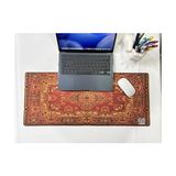 MWX Teknoloji Mouse Pad, 30X70 Cm, Mavi Halı Desen Baskılı, Kaymaz Taban, Bilek Destekli, Dikişsiz Kenar, Ergonomik, Ofis ve Oyuncular Için (Turuncu Halı) - Option-1 - 0002 - Beyaz
