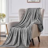 MWX Teknoloji Polar Battaniye, 280GSM Süper Yumuşak Yatak Battaniyesi, Hafif ve Konforlu Flanel Battaniye, Yatak, Koltuk, Seyahat ve Kamp Için (Açık Gri, 150X200CM) - 2328M - 1 x 32 x 27 cm