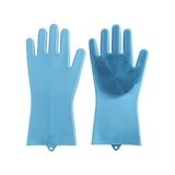 MWX Teknoloji Silikon Temizleme Eldiveni Rena, 2'li Set, Çok Fonksiyonlu Bulaşık Eldiveni, Tüm Ev Için, Entegre Temizleme Fırçası, Bulaşık Makinesinde Yıkanabilir, 33 x 1,5 x 15,5 cm Mavi - Ahşap