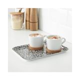 MWX Teknoloji Sunumluk Mini Tepsi 20X28 cm Siyah-Beyaz Melamin Laminat - Kestane Akaju - Option-1
