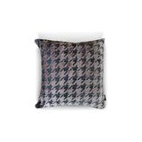 MWX Teknoloji Taupe Houndstooth Kazayağı Desenli Dekoratif Kırlent/yastık Kılıfı 45X45 CM,%100 Polyester Döşemelik Kumaş - Option-1