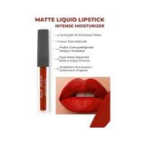 MWX Teknoloji Uzun Süre Kalıcı Kadifemsi Kuruma Yapmayan Mat Likit Ruj - Lipstick 522 Wine Red - Option-1