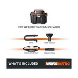 MWX Teknoloji Worx WX031.9 20VOLT 200W/16KPA Li-Ion Kömürsüz Esnek Hortumlu Profesyonel Şarjlı Islak/kuru Süpürge & Üfleme (Akü Dahil Değildir) - 1BW-Beyaz - Option-1