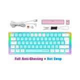 Mx-1 Mekanik Klavye Rgb Red Switch Türkçe Oyuncu Klavyesi Beyaz Mini Klavye Kablolu