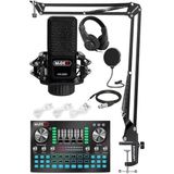 MX-2020 Diamond Set Efektli Ses Kartı Mikrofon Kulaklık Stand Kayıt Canlı Yayın Seti (Pc ve Telefon)