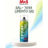 Mxs Ral 7033 Çimento Gri Akrilik Sprey Boya 400 ml - 9005 Siyah