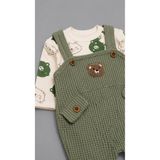 My Babies Label Erkek Bebek 3'li Zıbın Slopet Çoraplı Set Pamuklu Kumaş Takım