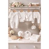 My Babies Label Yeni Doğan Kız Bebek 10 Parça Hastane Çıkışı Lux Model %100 Pamuklu Kumaş