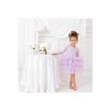 My Baby By Merry Lila - Mor Uzun kol Renk sırt detaylı Bale- Tütü-Doğum günü, gösteri elbisesi