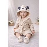 My Baby Kumsal % 100 Pamuk 0 - 24 Ay Bornoz Seti Gülen Panda Desen Kutu Içerisinde Bej 30052 slcke590