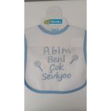 My Baby Kumsal Su Geçirmez Abim Beni Çok Seviyor Baskılı Bebek Mama Önlüğü SLCKOUKLL12312