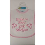 My Baby Kumsal Su Geçirmez Babam Beni Çok Seviyor Baskılı Bebek Mama Önlüğü SLCKTEE