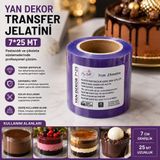 My Bake Dr. Gusto Yan Dekor Transfer Jelatini 7 cm × 25 Metre – Pasta ve Çikolata Dekorasyon Jelatini - 300 gr