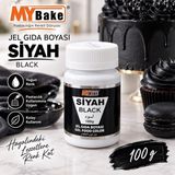 My Bake Jel Gıda Boyası Siyah 100 gr – Yoğun Renkli Pasta, Kek ve Kurabiye Süsleme Boyası