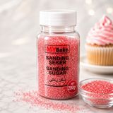 My Bake Mybake Kırmızı Sanding Şeker | Pasta, Kurabiye, Cupcake, Donut ve Tatlı Dekor Şekeri | Parlak Kristal Süsleme Şekeri