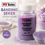 My Bake Mybake Mor Sanding Şeker | Pasta, Kurabiye, Cupcake, Donut ve Tatlı Dekor Şekeri | Parlak Kristal Süsleme Şekeri