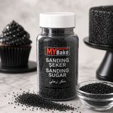 My Bake Mybake Siyah Sanding Şeker | Pasta, Kurabiye, Cupcake, Donut ve Tatlı Dekor Şekeri | Parlak Kristal Süsleme Şekeri