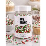 My Bake Özel Seri Premium Yılbaşı Karışık Draje Pasta Süsü Kırmızı Yeşil Beyaz Gümüş Dekoratif Şeker Butik Pasta Süsleme