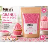 My Bake Premium Pembe Granül Pasta Süsü 1 kg - 1000gr